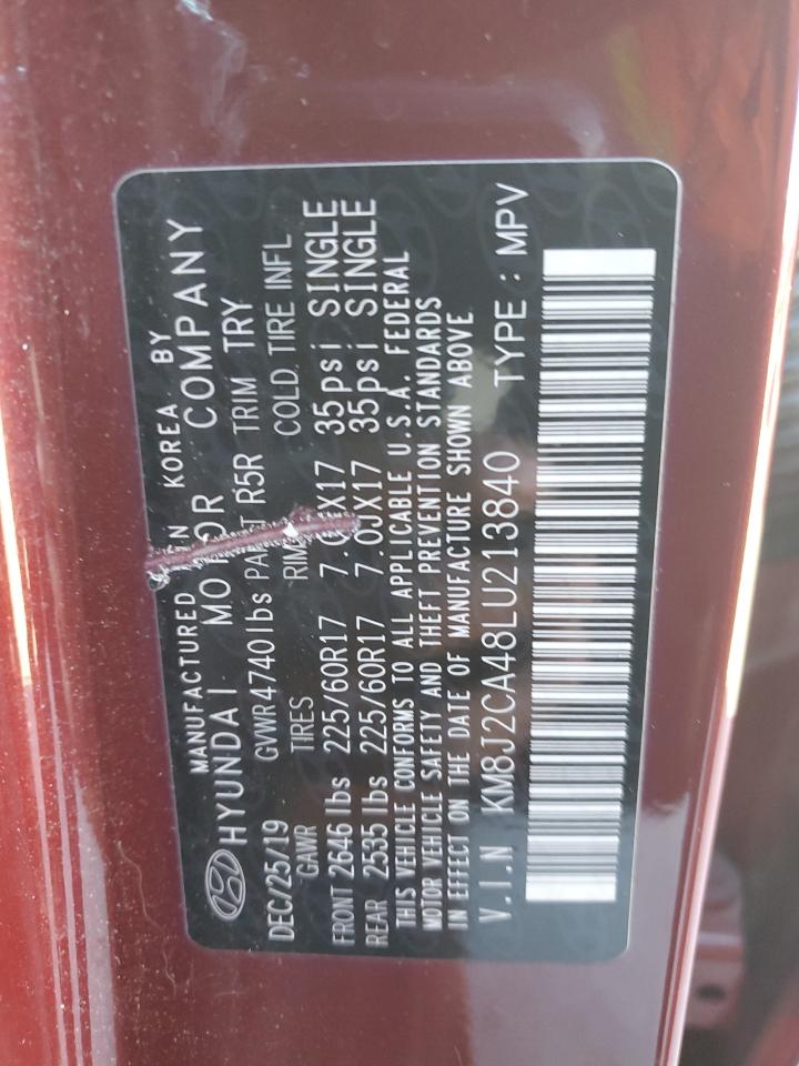 2020 Hyundai Tucson VIN KM8J2CA48LU213840 Copart auction photo, front end damage thumbnail 14