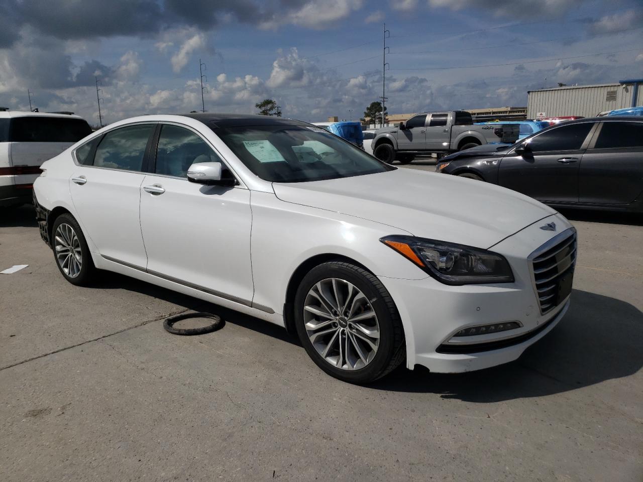 2017 Genesis G80 VIN KMHGN4JE4HU190452 Copart auction photo, rear end damage thumbnail 4