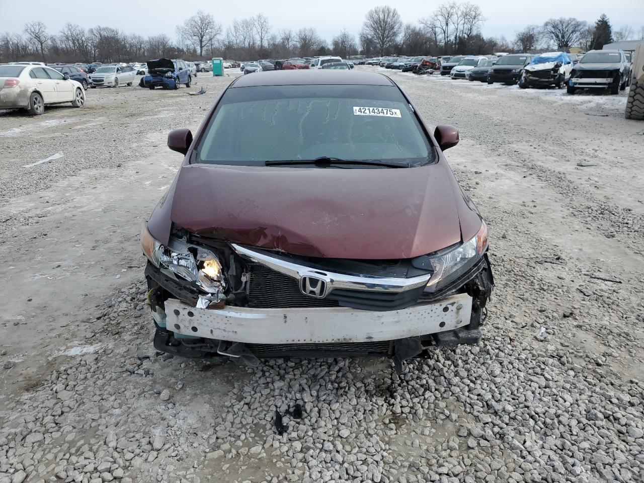 2012 Honda Civic VIN 19XFB2F57CE099303 Copart auction photo, front end damage thumbnail 5