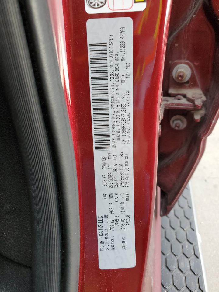 2019 RAM 1500 VIN 1C6RRFFG8KN712435 Copart auction photo, rear end damage thumbnail 12