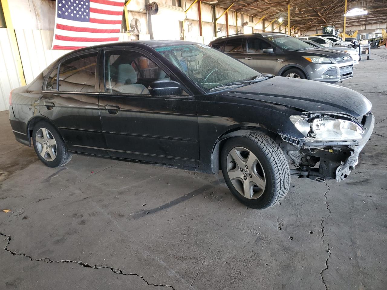 2005 Honda Civic VIN JHMES267X5S001389 Copart auction photo, front end damage thumbnail 4