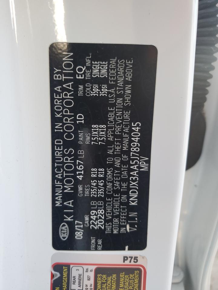 2018 KIA Soul VIN KNDJX3AA5J7894045 Copart auction photo, front end damage thumbnail 12