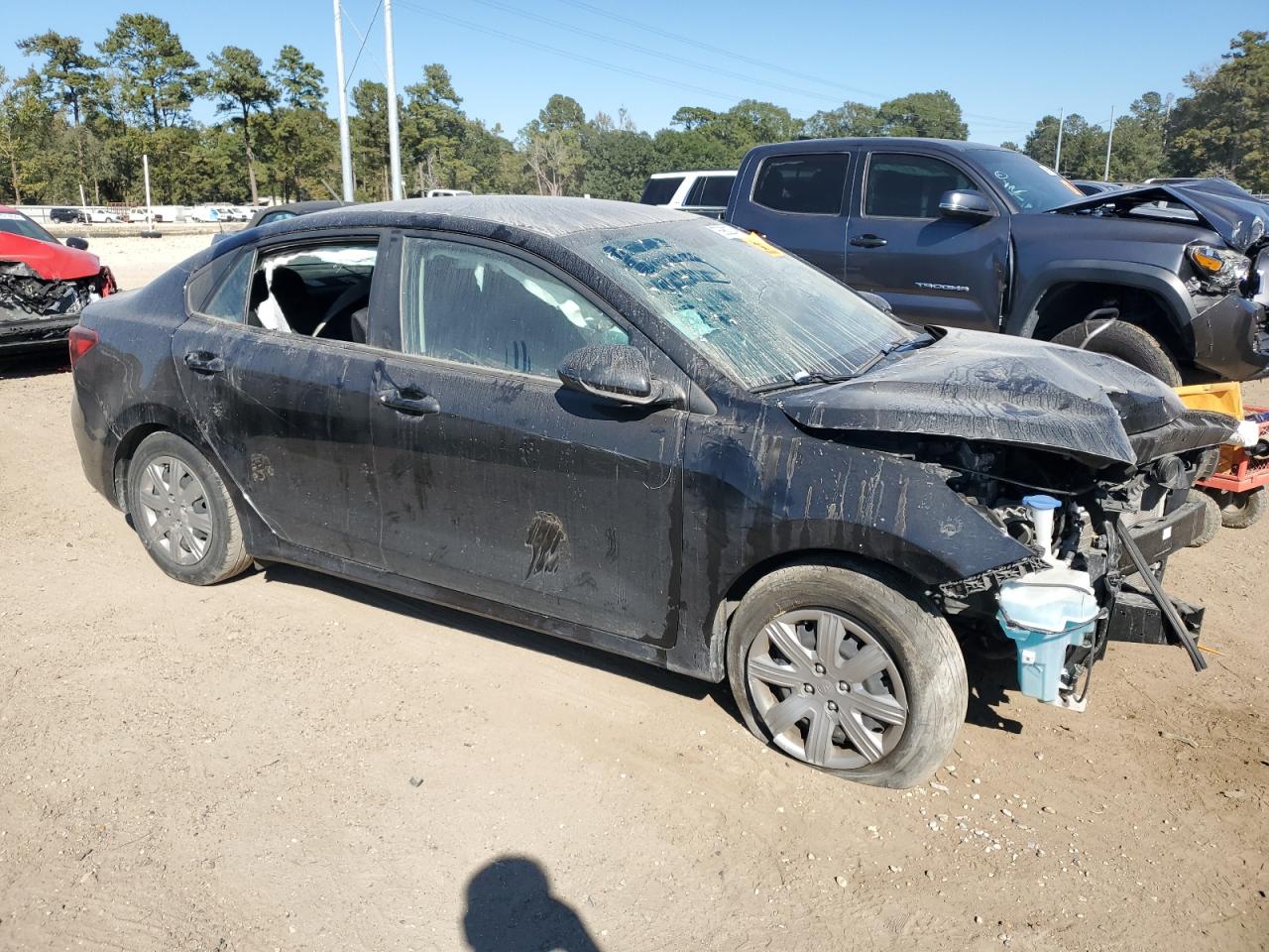 2021 KIA Rio VIN 3KPA24AD1ME378851 Copart auction photo, front end / vandalism damage thumbnail 4