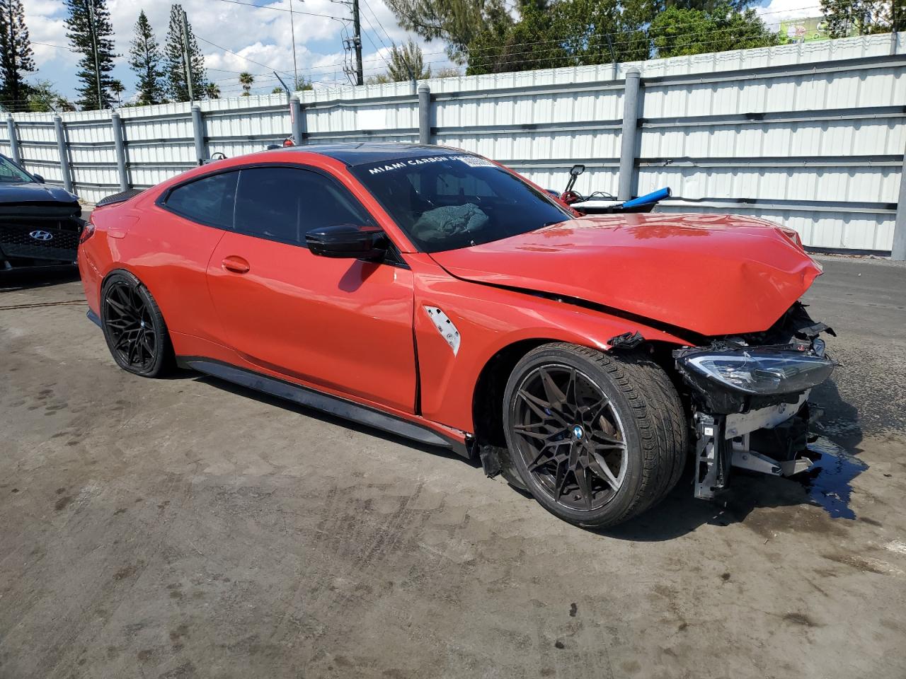 2021 BMW M4 VIN WBS33AZ05MCG85464 Copart auction photo, front end / undercarriage damage thumbnail 4