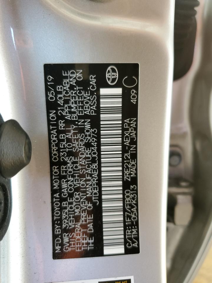 2020 Toyota Corolla VIN JTDEPRAE8LJ044973 Copart auction photo, side / rear end damage thumbnail 12