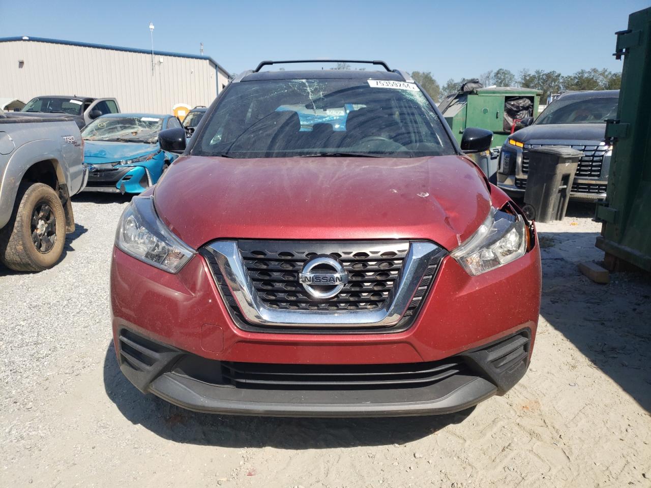 2019 Nissan Kicks VIN 3N1CP5CU9KL497207 Copart auction photo, top/roof damage thumbnail 5