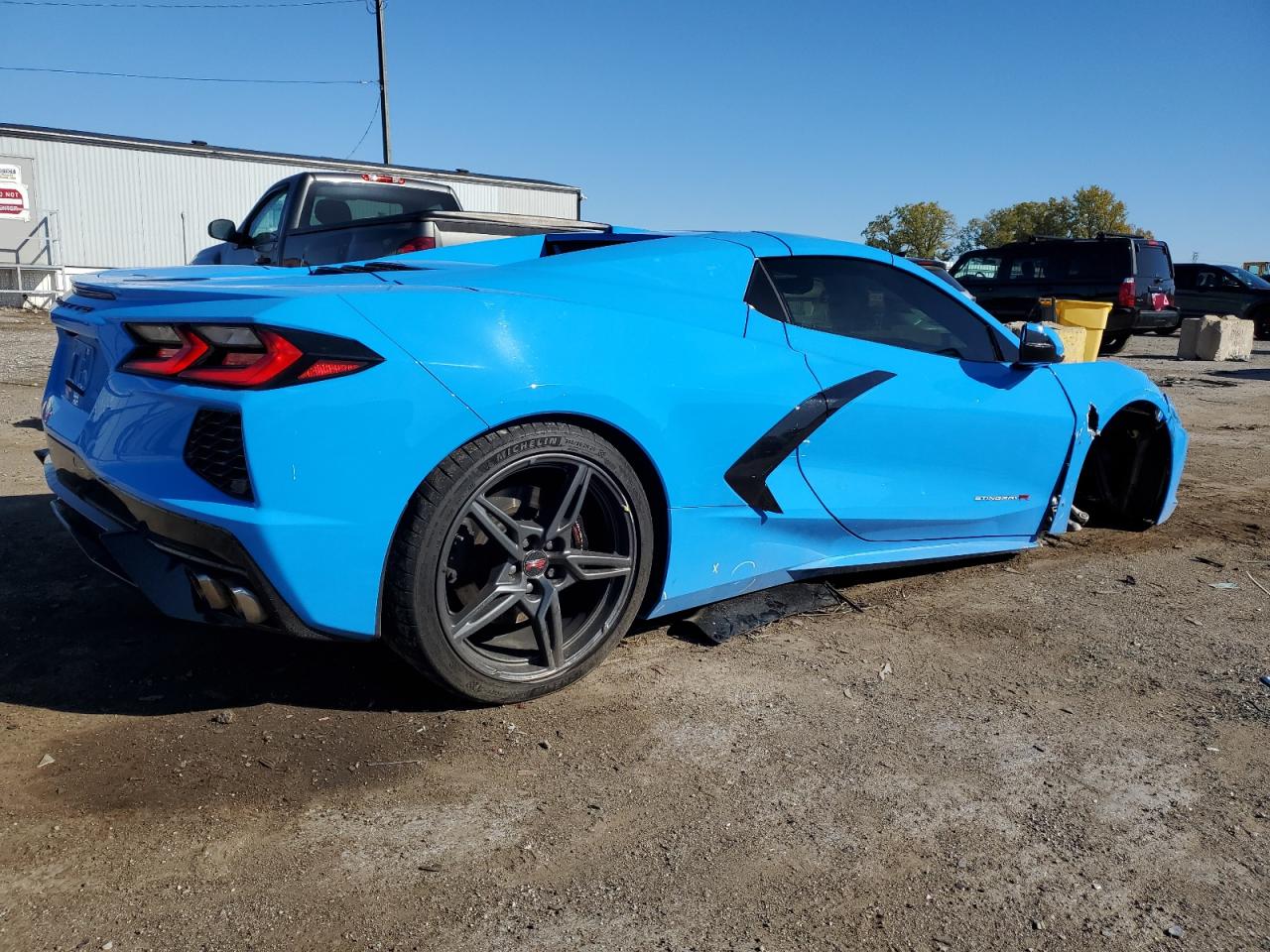 2022 Chevrolet Corvette VIN 1G1YC3D48N5122827 Copart auction photo, front end / side damage thumbnail 3