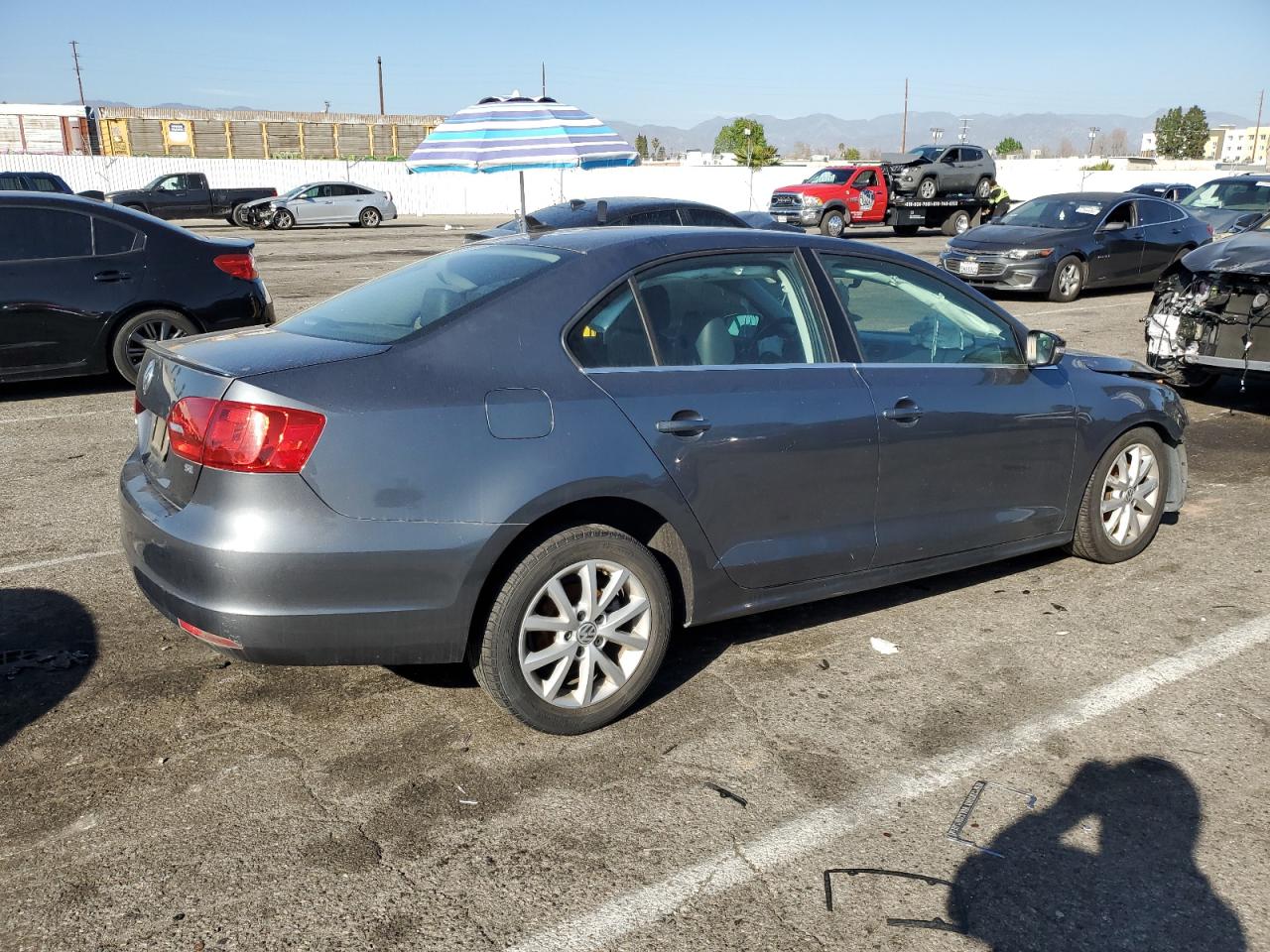 2014 Volkswagen Jetta VIN 3VWD17AJ9EM398261 Copart auction photo, front end / undercarriage damage thumbnail 3