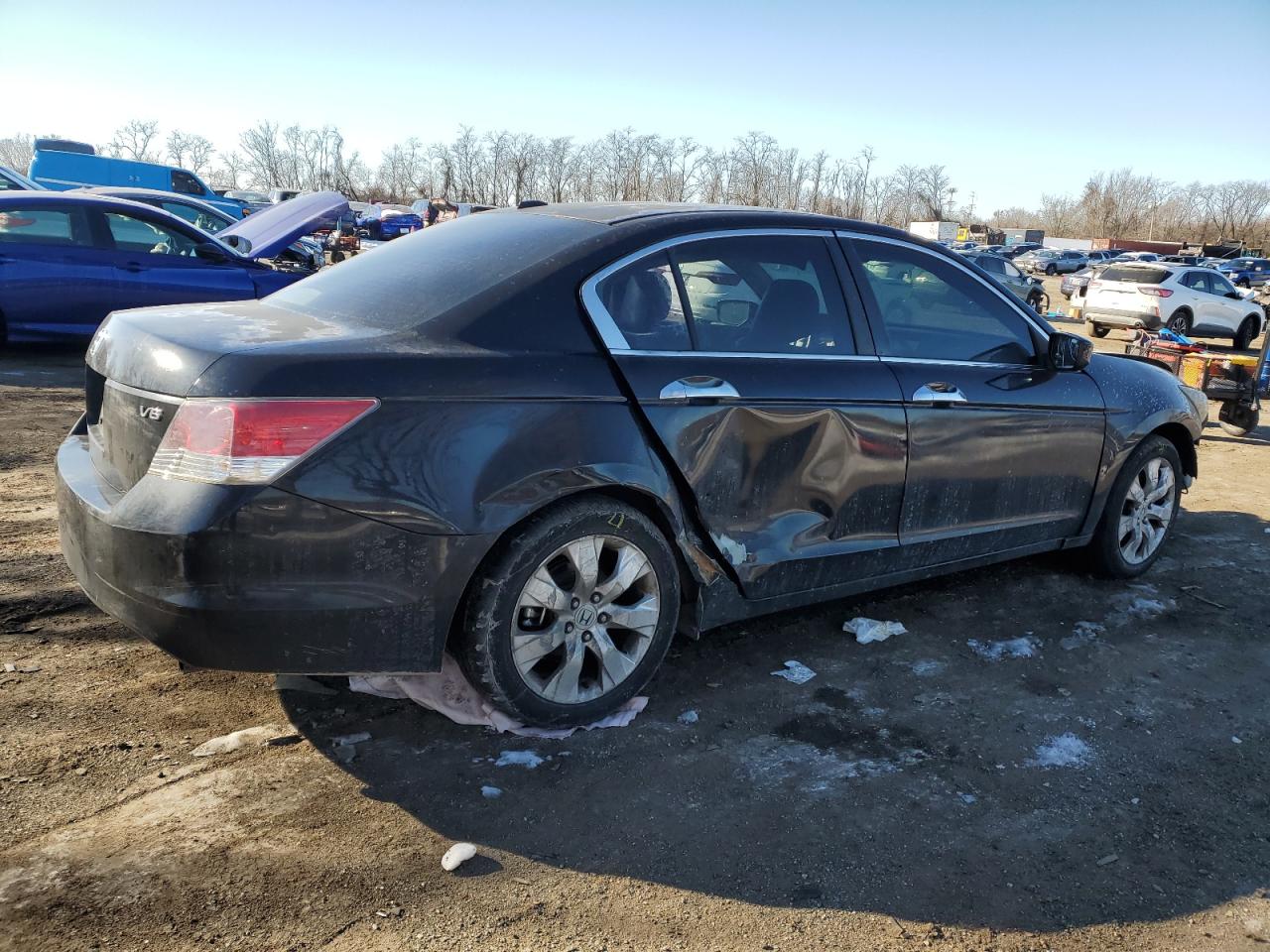 2008 Honda Accord VIN 1HGCP368X8A018648 Copart auction photo, front end / side damage thumbnail 3