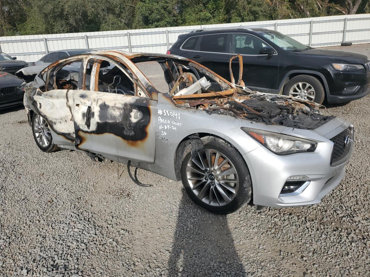 2018 Infiniti Q50 VIN JN1EV7AP9JM353023 Copart auction photo, burn damage thumbnail 4
