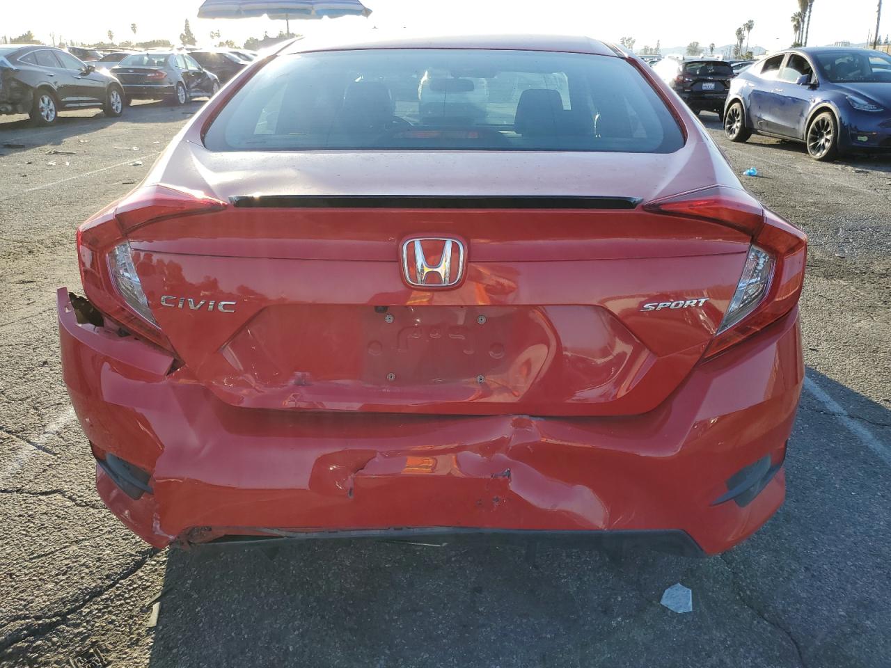 2021 Honda Civic VIN 2HGFC2F84MH507982 Copart auction photo, rear end / minor dent/scratches damage thumbnail 6