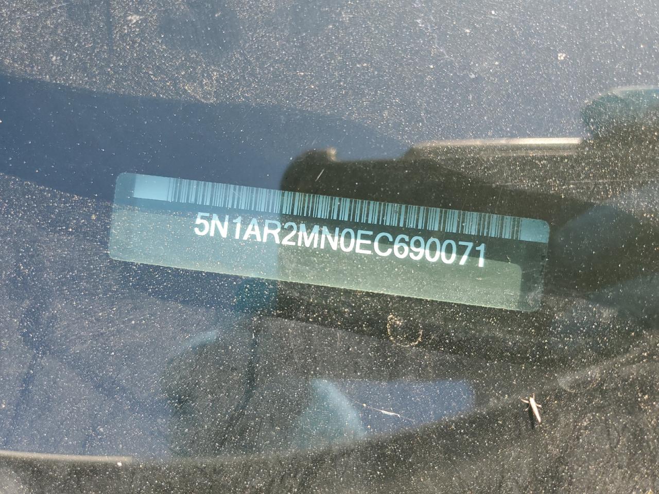 2014 Nissan Pathfinder VIN 5N1AR2MN0EC690071 Copart auction photo, front end / side damage thumbnail 13