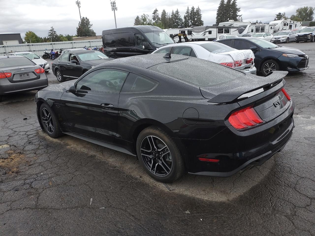 2021 Ford Mustang VIN 1FA6P8CF1M5123941 Copart auction photo, side / front end damage thumbnail 2