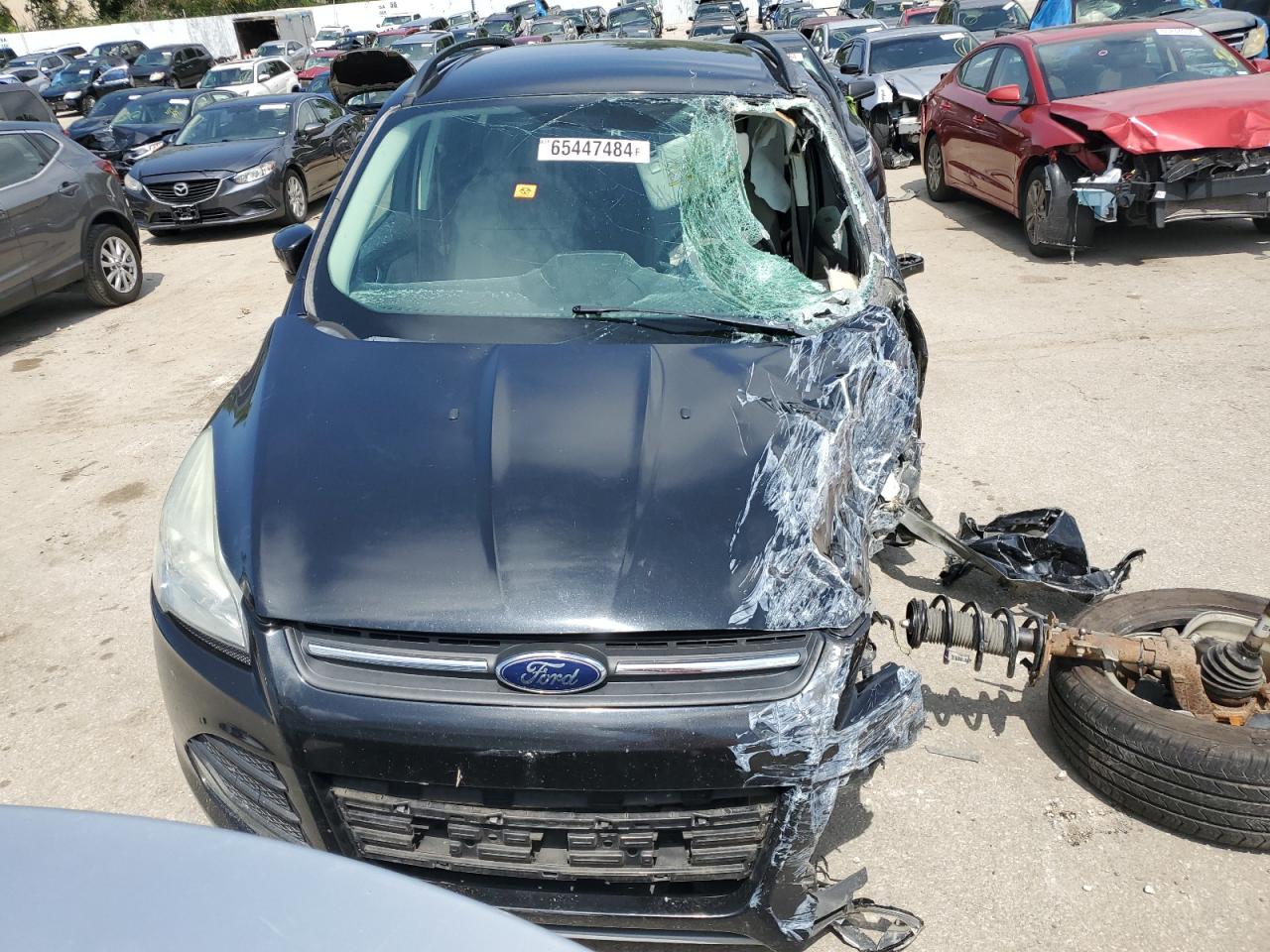 2014 Ford Escape VIN 1FMCU9G98EUD67377 Copart auction photo, side / front end damage thumbnail 5