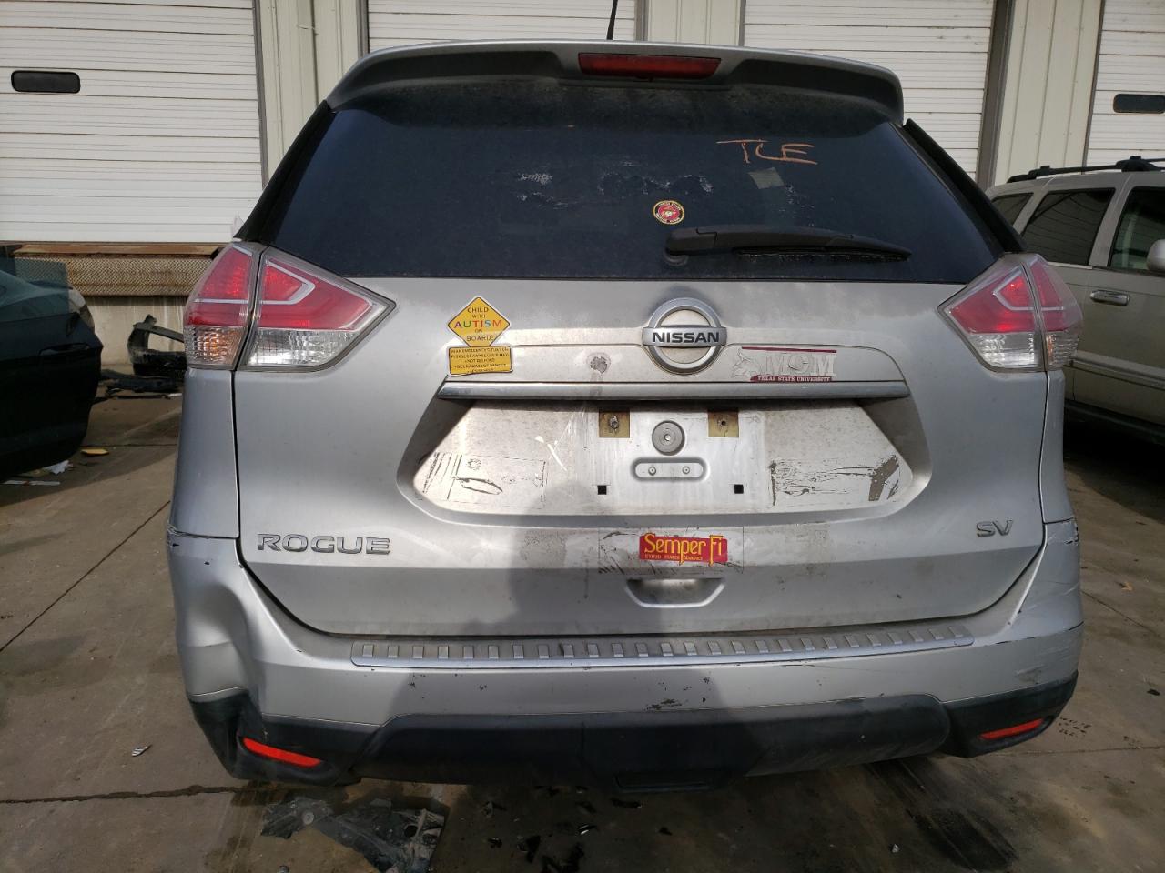 2015 Nissan Rogue VIN KNMAT2MT5FP551097 Copart auction photo, all over damage thumbnail 6