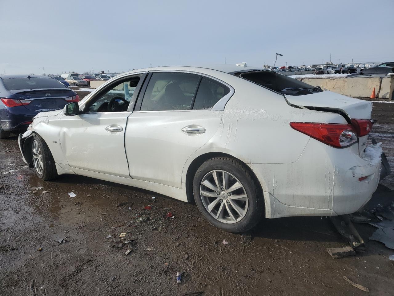 2017 Infiniti Q50 VIN JN1EV7AR0HM834483 Copart auction photo, rear end / front end damage thumbnail 2