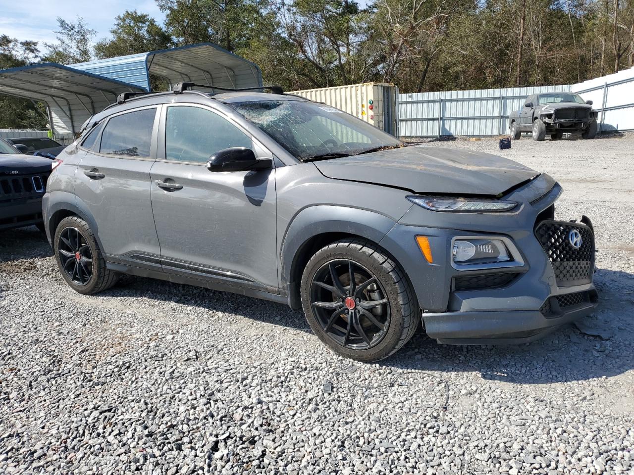 2021 Hyundai Kona VIN KM8K63A55MU694777 Copart auction photo, all over damage thumbnail 4