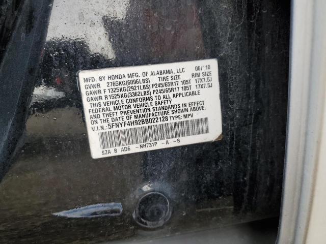 2011 Honda Pilot VIN 5FNYF4H92BB022128 Copart auction photo, undercarriage / rear end damage thumbnail 14
