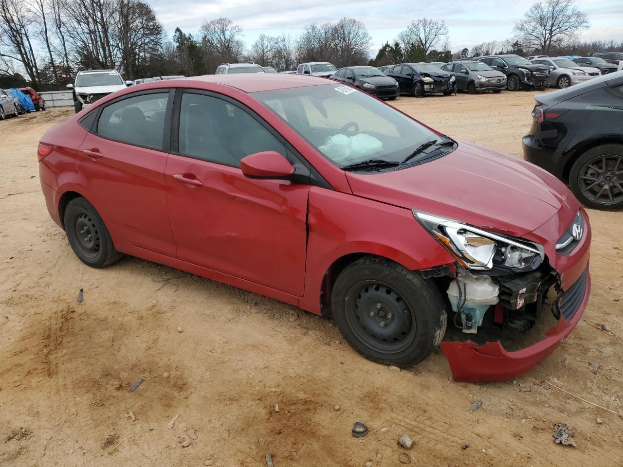 2017 Hyundai Accent VIN KMHCT4AE5HU299152 Copart auction photo, front end / side damage thumbnail 4