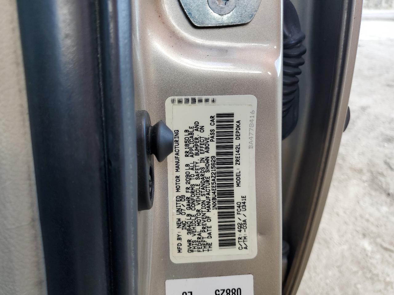 2010 Toyota Corolla VIN 1NXBU4EE5AZ215629 Copart auction photo, front end damage thumbnail 12