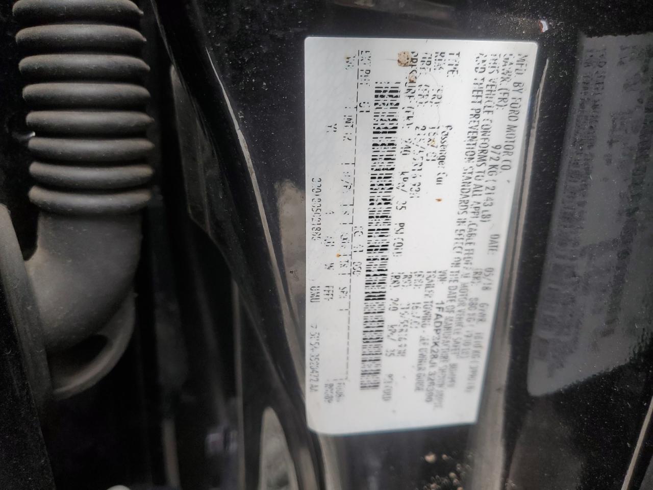 2018 Ford Focus VIN 1FADP3K28JL326390 Copart auction photo, all over damage thumbnail 14