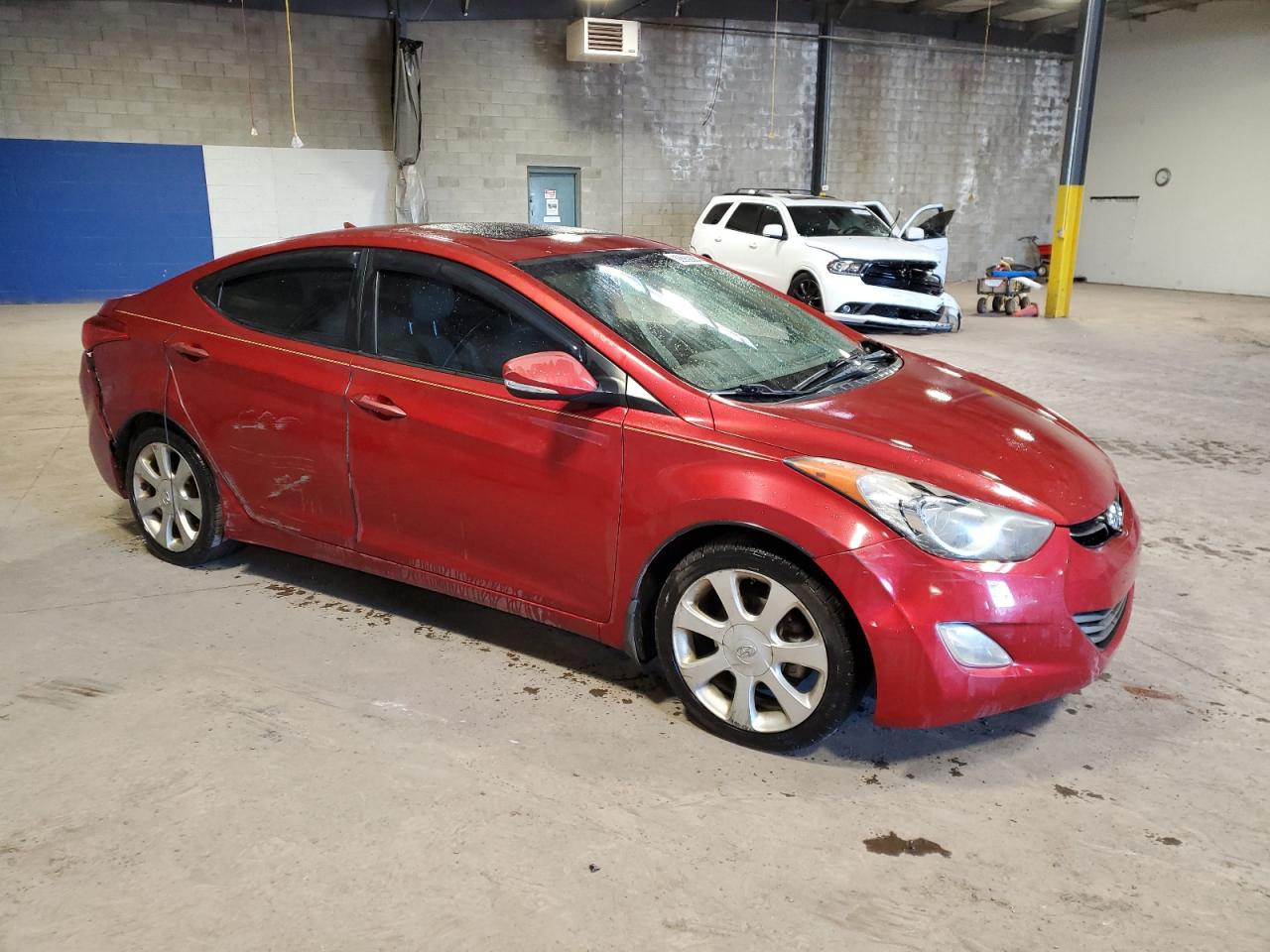 2013 Hyundai Elantra VIN KMHDH4AEXDU782667 Copart auction photo, vandalism / side damage thumbnail 4