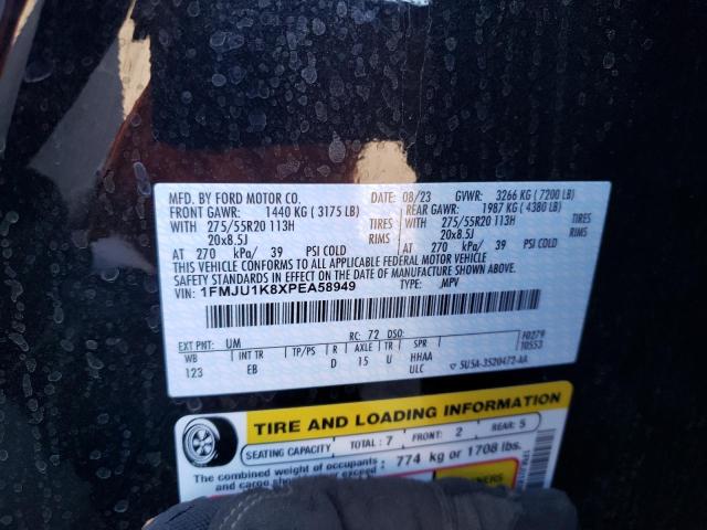 2023 Ford Expedition VIN 1FMJU1K8XPEA58949 Copart auction photo, all over damage thumbnail 13