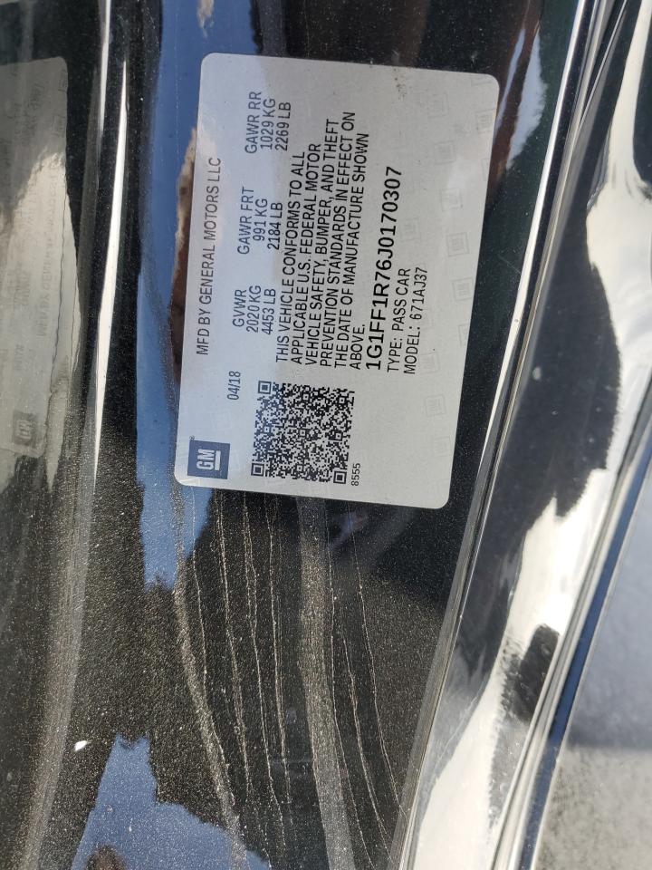 2018 Chevrolet Camaro VIN 1G1FF1R76J0170307 Copart auction photo, front end damage thumbnail 13