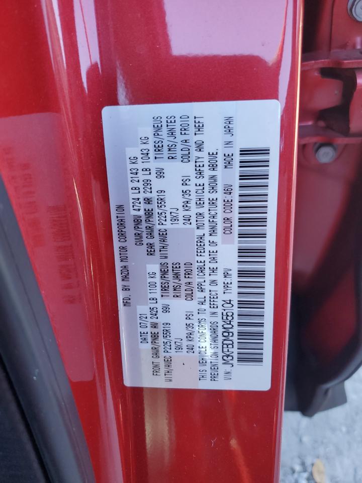 2021 Mazda CX-5 VIN JM3KFBDM9M0455104 Copart auction photo, front end / side damage thumbnail 13