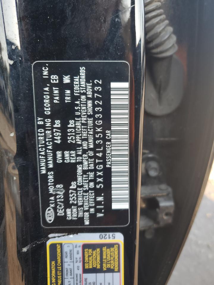 2019 KIA Optima VIN 5XXGT4L35KG332732 Copart auction photo, side damage thumbnail 14