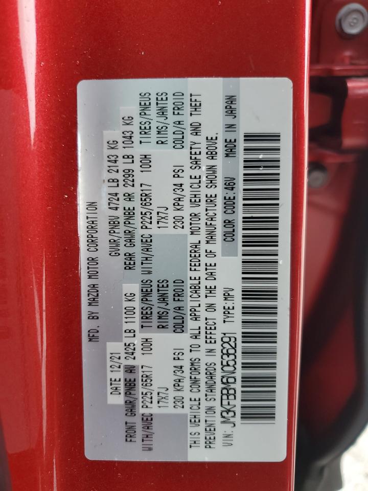 2022 Mazda CX-5 VIN JM3KFBBM6N0536291 Copart auction photo, side damage thumbnail 13