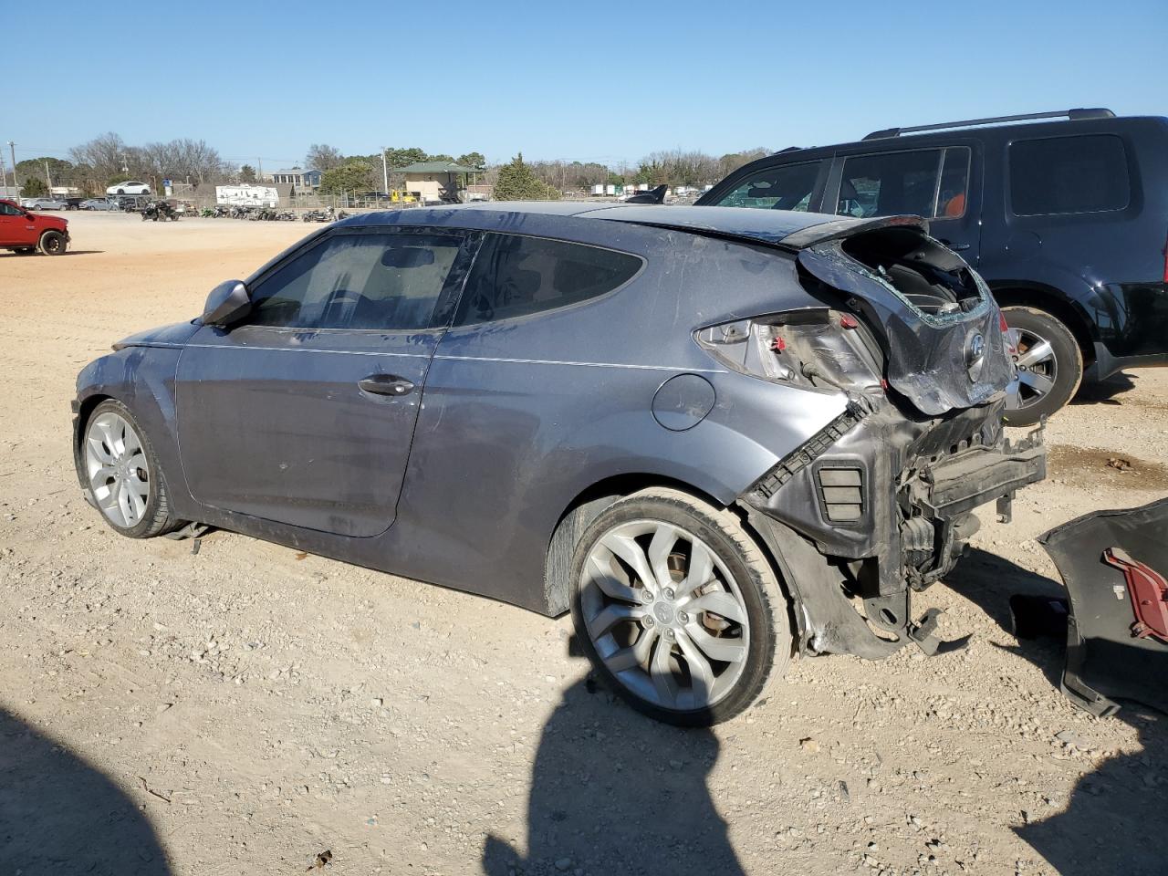 2015 Hyundai Veloster VIN KMHTC6AD8FU242959 Copart auction photo, front end / rear end damage thumbnail 2