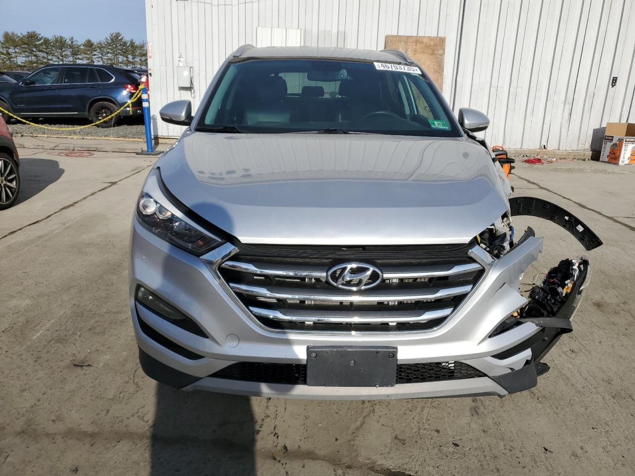 2018 Hyundai Tucson VIN KM8J3CA28JU812357 Copart auction photo, front end / side damage thumbnail 5