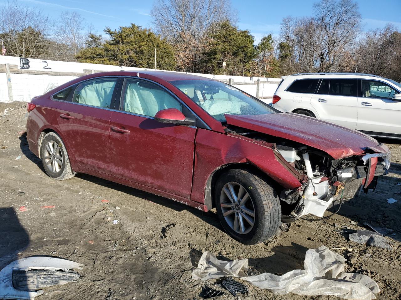 2016 Hyundai Sonata VIN 5NPE24AF8GH351214 Copart auction photo, front end / side damage thumbnail 4