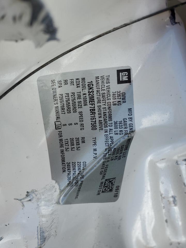 2011 GMC Yukon VIN 1GKS2MEF7BR167580 Copart auction photo, all over damage thumbnail 13
