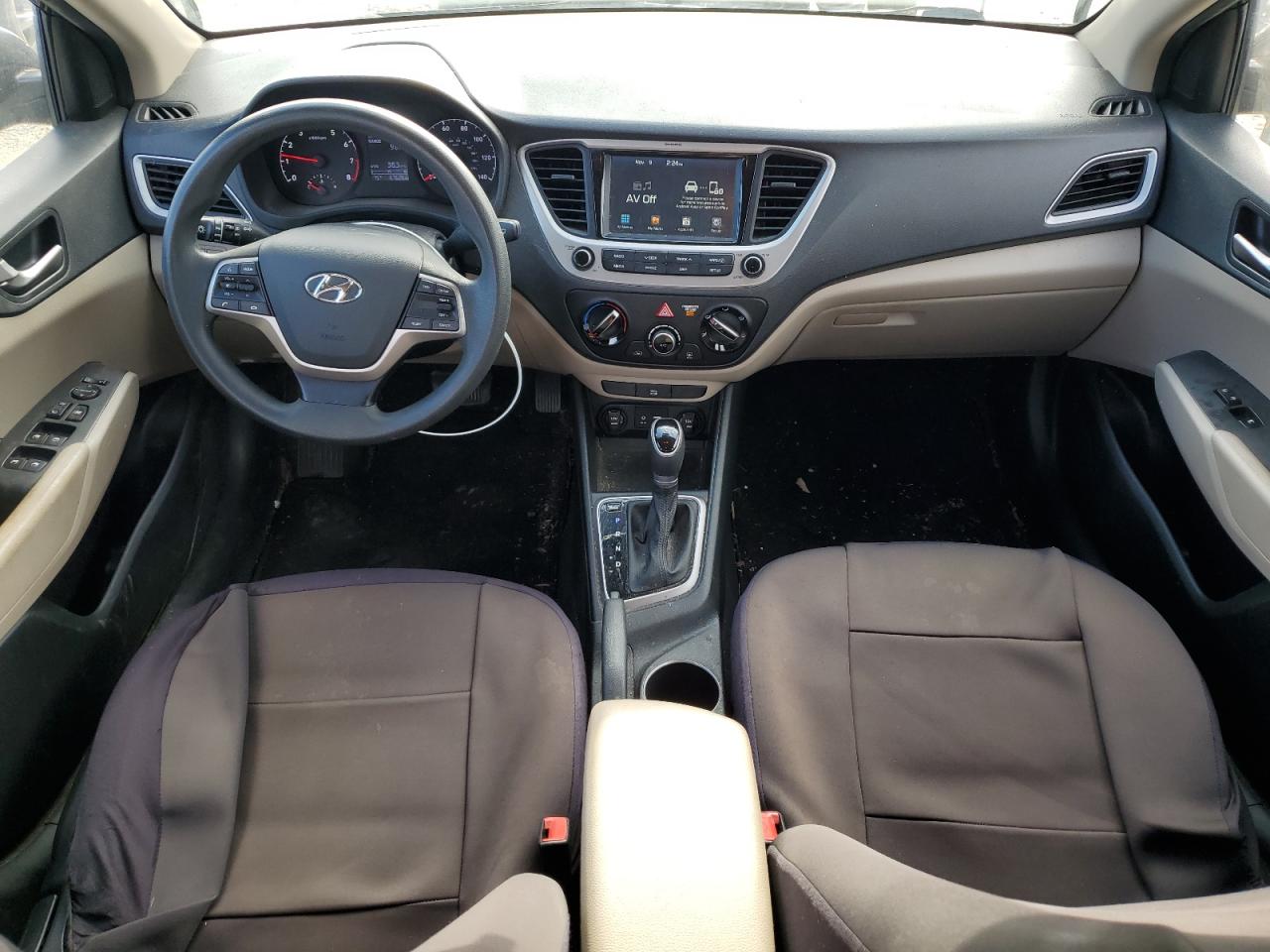2020 Hyundai Accent VIN 3KPC24A6XLE098273 Copart auction photo, top/roof / front end damage thumbnail 8