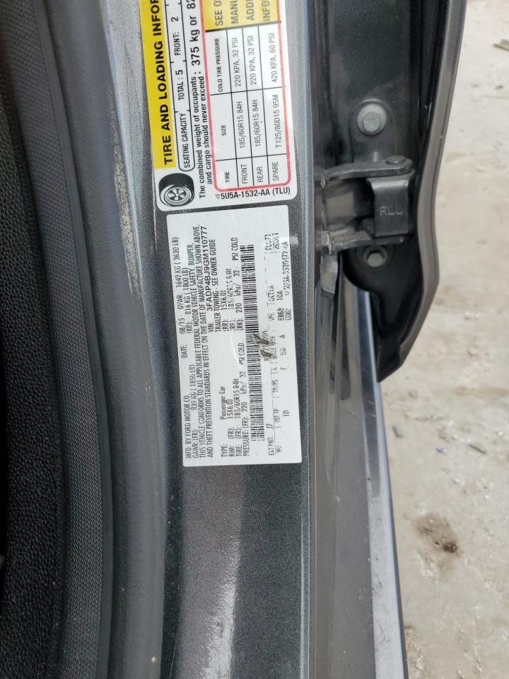 2016 Ford Fiesta VIN 3FADP4BJ9GM110777 Copart auction photo, rear end damage thumbnail 12
