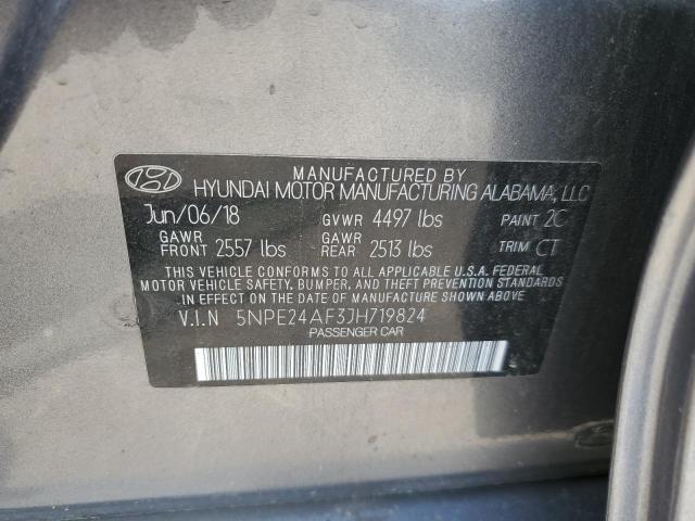 2018 Hyundai Sonata VIN 5NPE24AF3JH719824 Copart auction photo, front end damage thumbnail 12