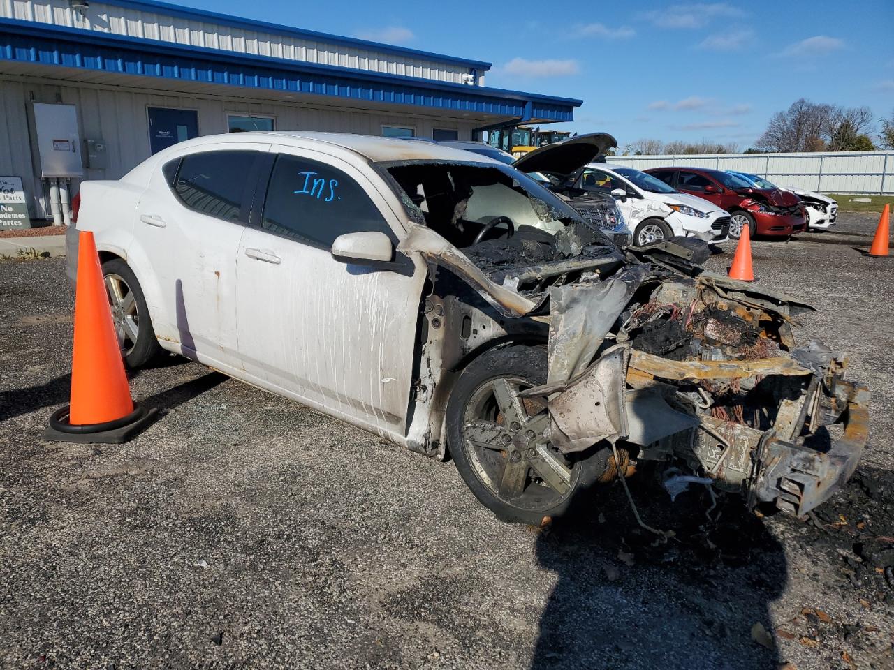 2011 Dodge Avenger VIN 1B3BD1FB5BN557358 Copart auction photo, burn damage thumbnail 4