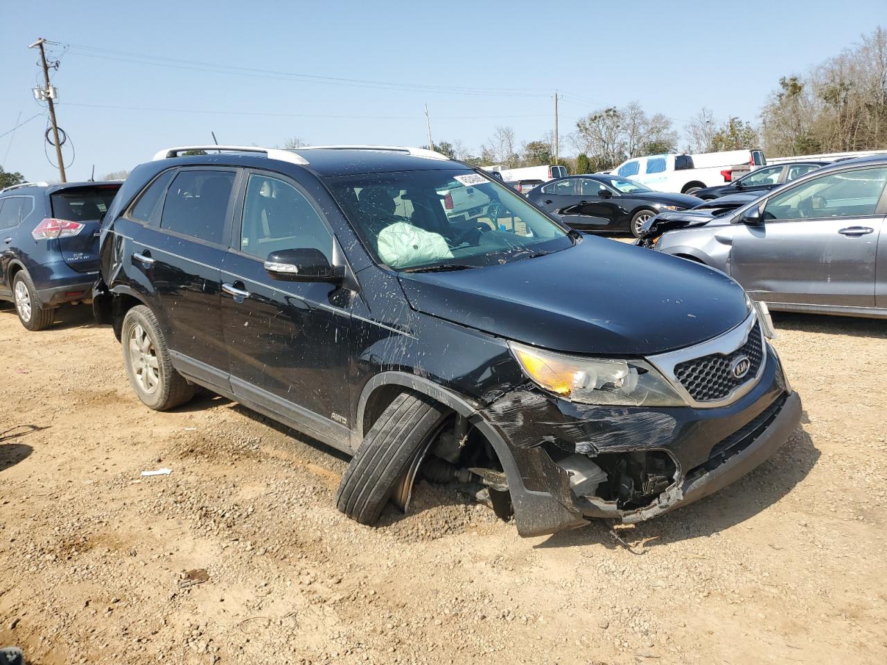 2013 KIA Sorento VIN 5XYKTDA26DG349512 Copart auction photo, undercarriage / rear end damage thumbnail 4