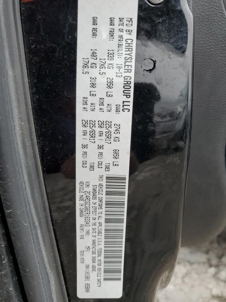 2014 Dodge Caravan VIN 2C4RDGCG6ER163343 Copart auction photo, front end damage thumbnail 13