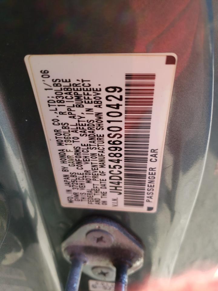 2006 Acura RSX VIN JH4DC54896S010429 Copart auction photo, side / front end damage thumbnail 12