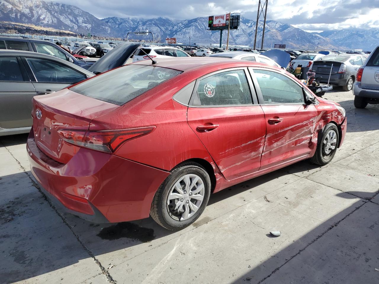 2021 Hyundai Accent VIN 3KPC24A62ME140386 Copart auction photo, side damage thumbnail 3