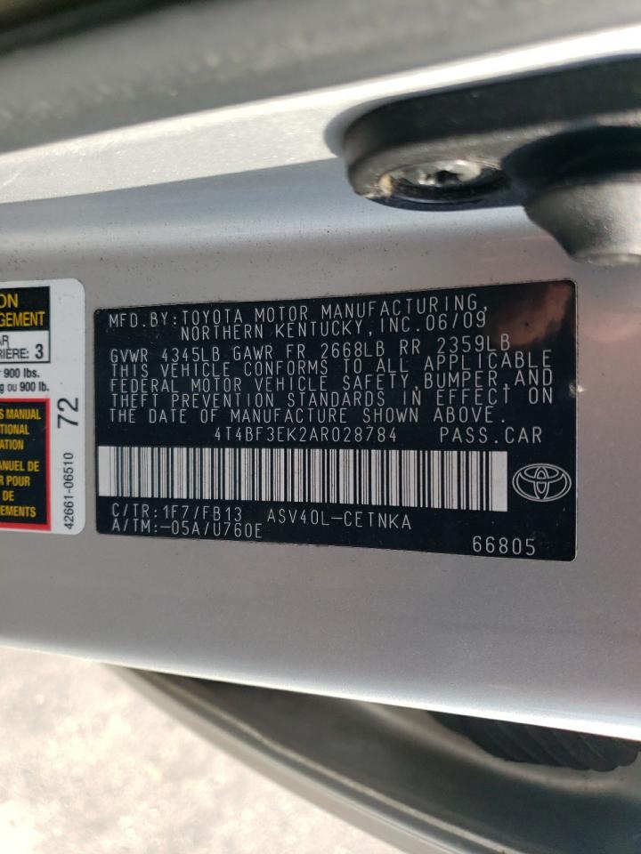 2010 Toyota Camry VIN 4T4BF3EK2AR028784 Copart auction photo, side damage thumbnail 15