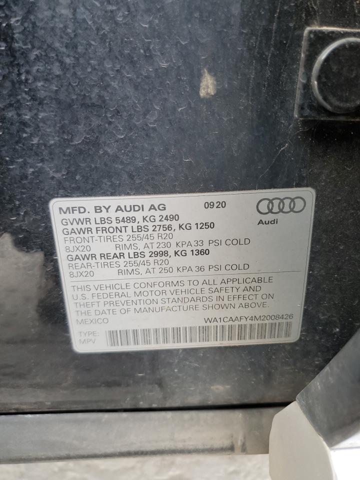 2021 Audi Q5 VIN WA1CAAFY4M2008426 Copart auction photo, side / minor dent/scratches damage thumbnail 15