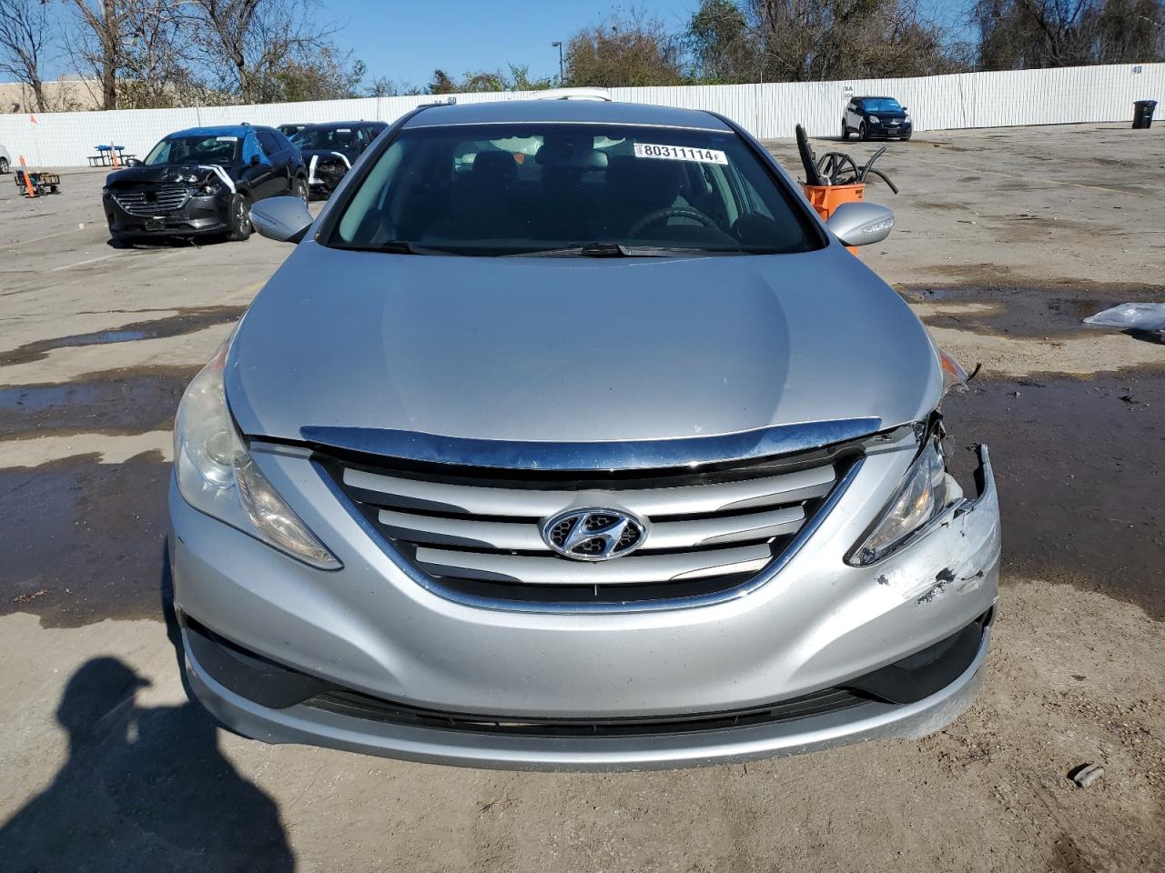 2014 Hyundai Sonata VIN 5NPEB4AC3EH826528 Copart auction photo, front end / side damage thumbnail 5