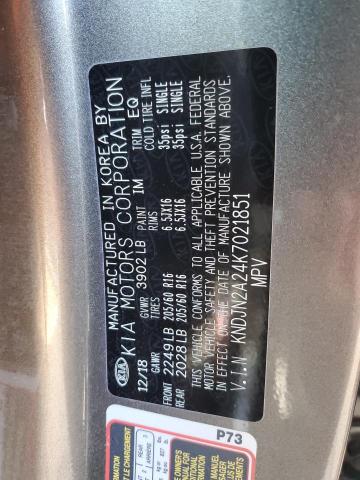 2019 KIA Soul VIN KNDJN2A24K7021851 Copart auction photo, vandalism / rear end damage thumbnail 12