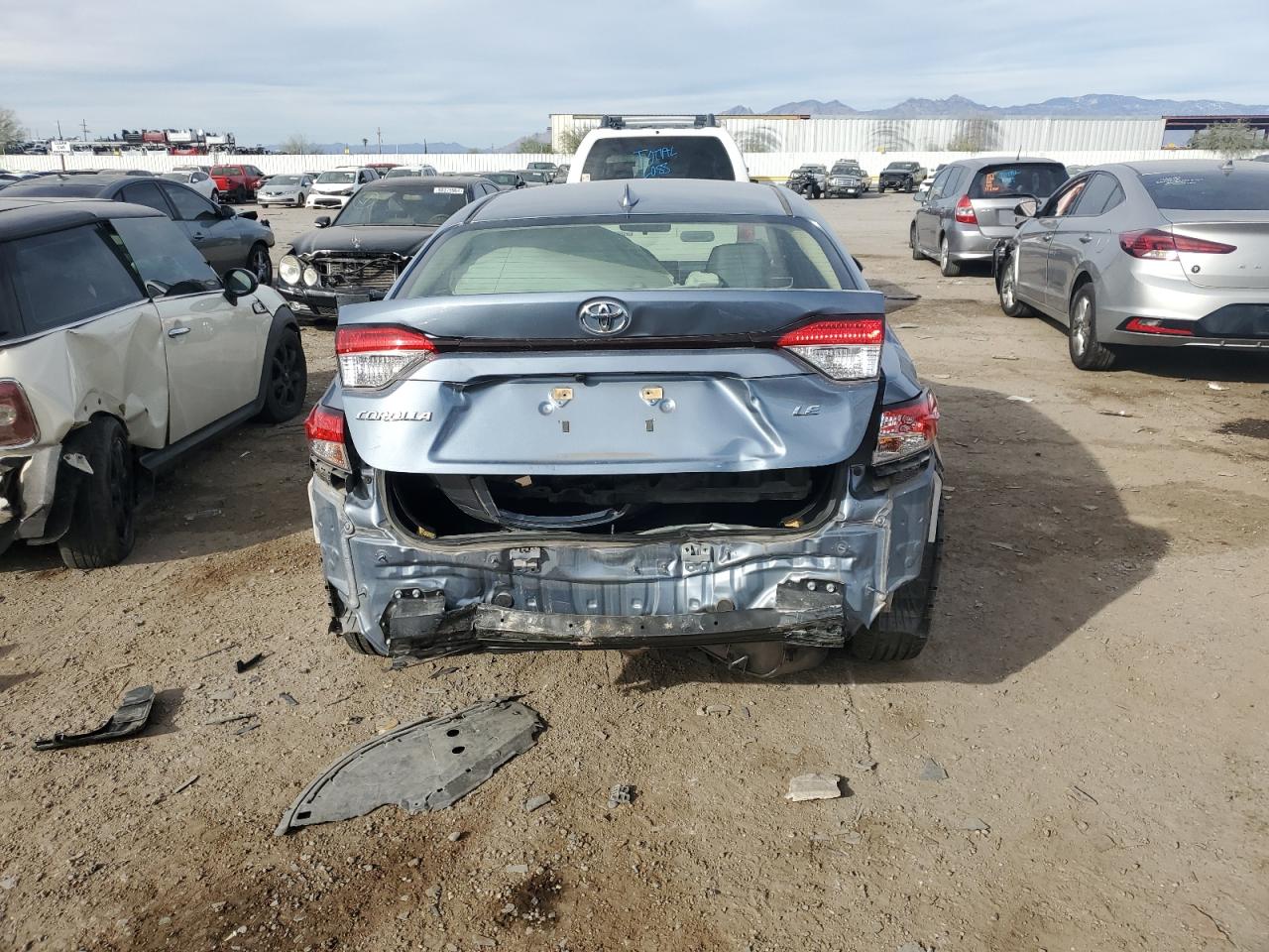 2020 Toyota Corolla VIN JTDEPRAE2LJ027182 Copart auction photo, rear end / frame damage damage thumbnail 6