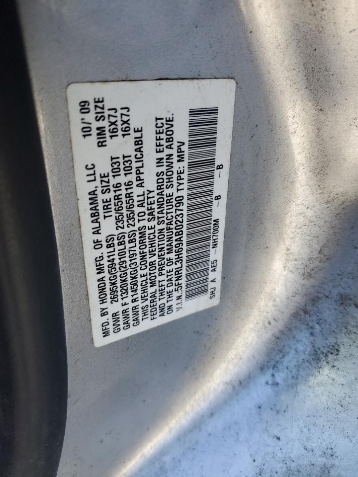 2010 Honda Odyssey VIN 5FNRL3H69AB023790 Copart auction photo, minor dent/scratches damage thumbnail 13