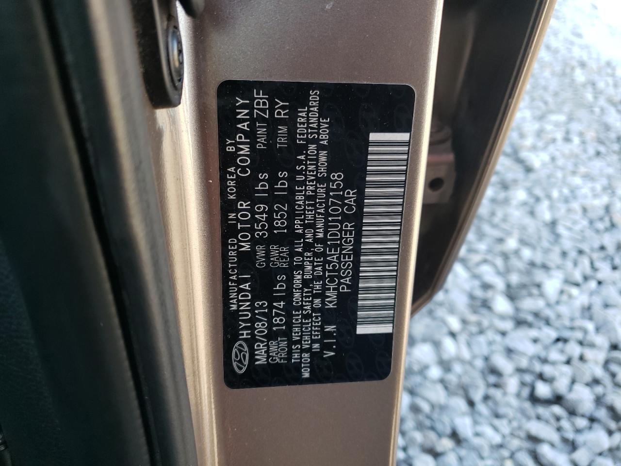 2013 Hyundai Accent VIN KMHCT5AE1DU107158 Copart auction photo, front end damage thumbnail 12